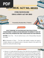 Enhanced Basic Education Act of 2013 | PDF | Curriculum | Secondary ...