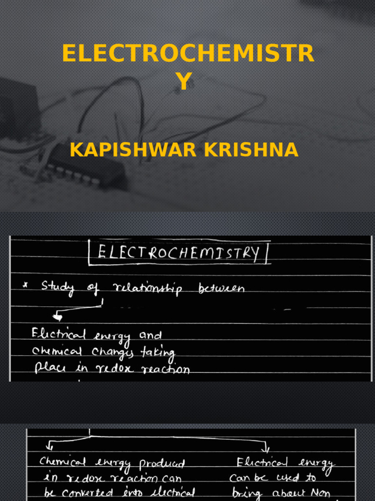 Electrochemistry Overview | PDF
