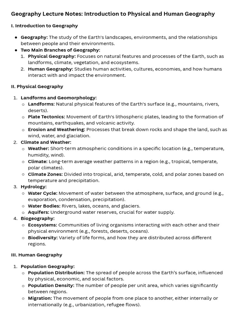 Introduction to Physical & Human Geography | PDF | Natural Environment ...
