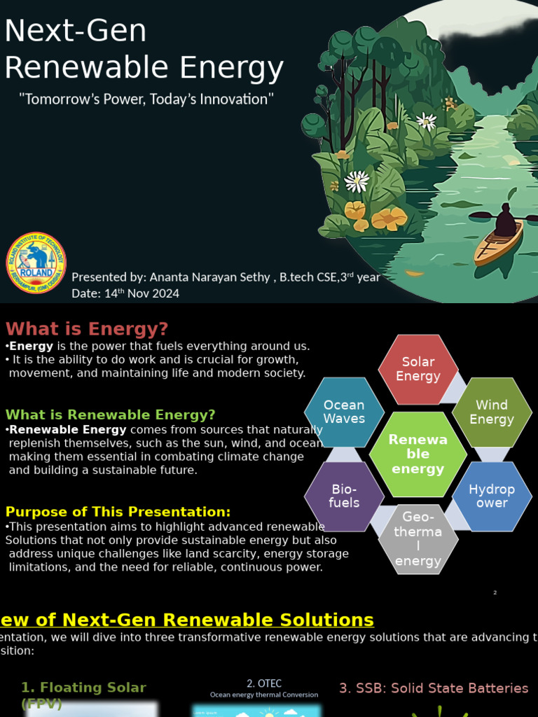 Presentation For NOV 14 | PDF | Renewable Energy | Hydroelectricity