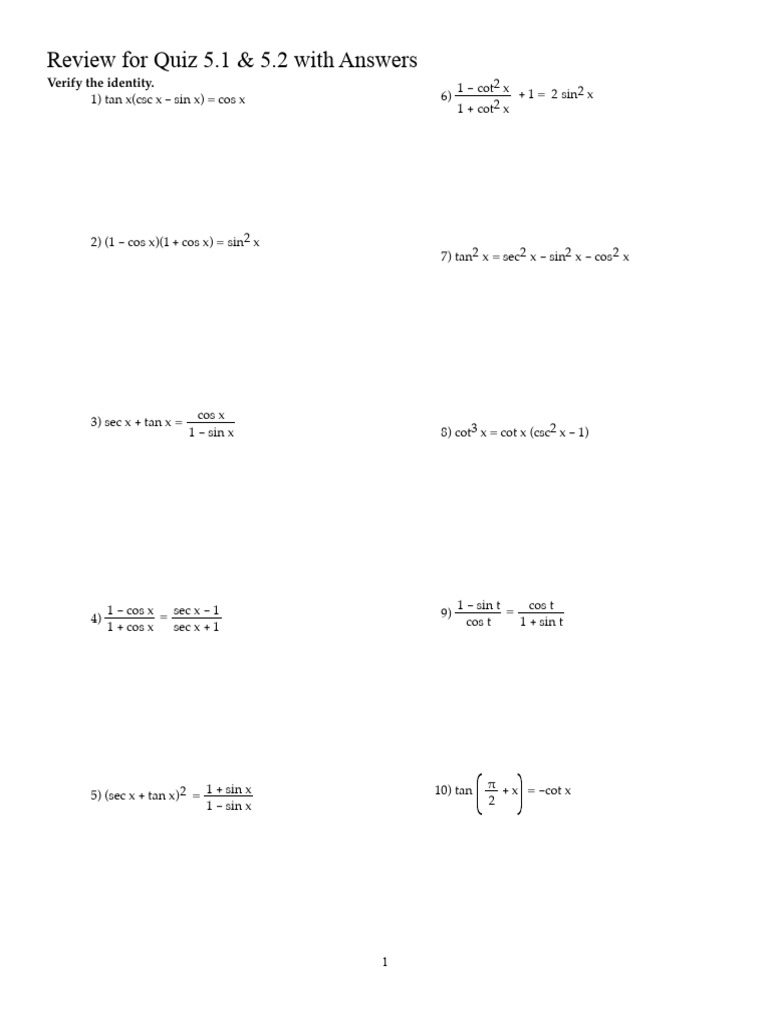 Review+for+Quiz+5 1+&+5 2+with+answers | PDF