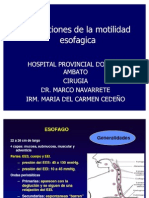 Alteraciones motilidad esofágica