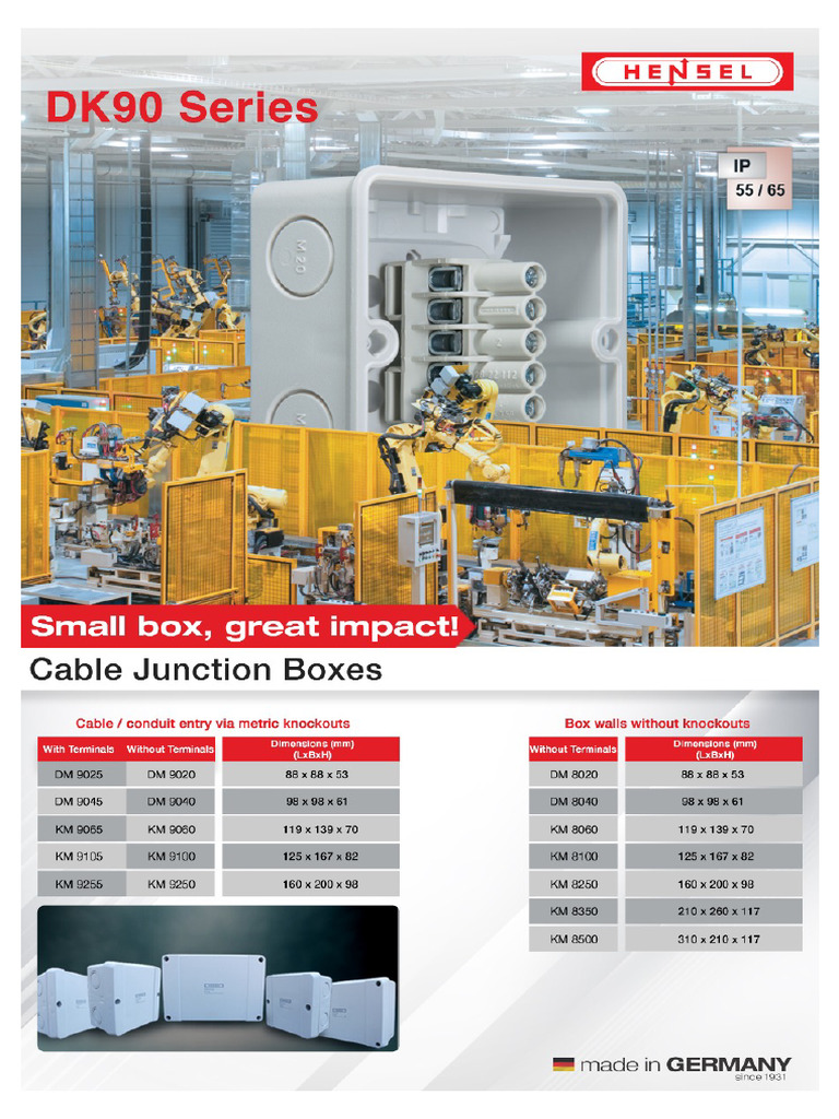 DK 90 Series Range With Dimension | PDF