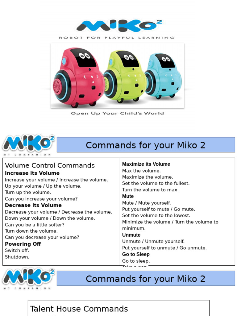 Miko 2 Command Guide | PDF | Gross Domestic Product | Earth