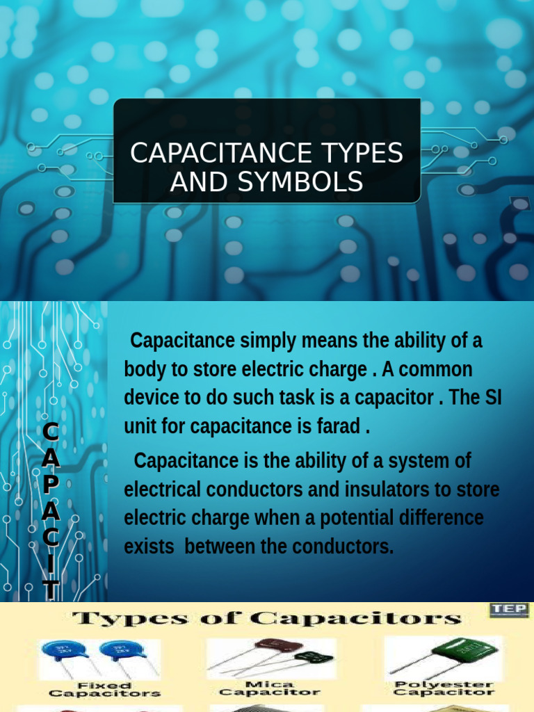 Types and Symbols of Capacitance | PDF