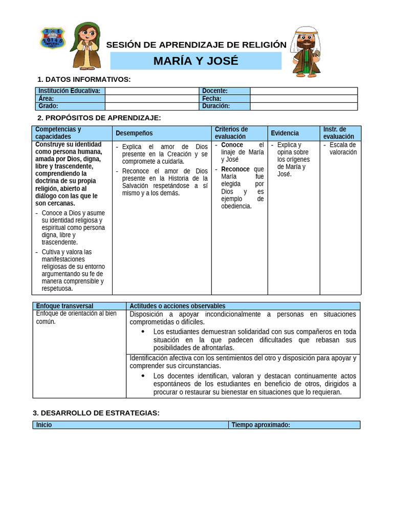 Aprendizaje sobre María y José en Religión | PDF | María, madre de ...