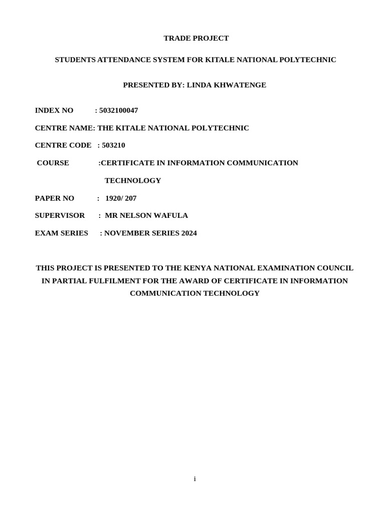 Linda Students Attendance System Project Edited | PDF | Radio Frequency ...