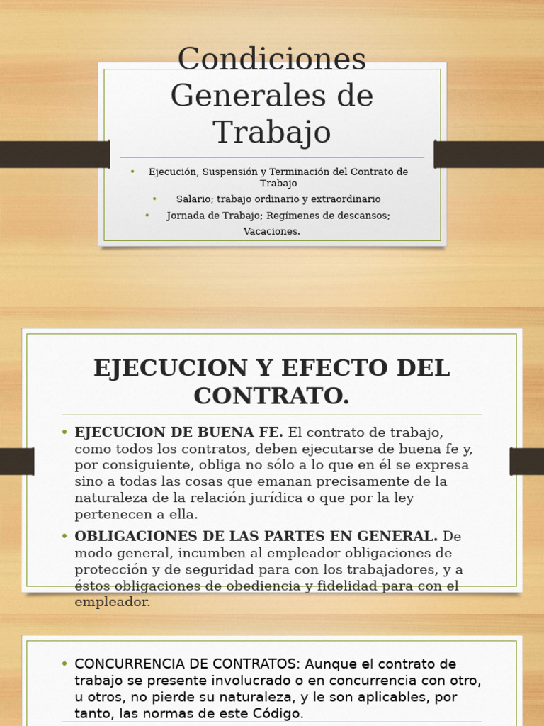 Condiciones Generales de Trabajo | PDF | Salario | Tiempo de trabajo