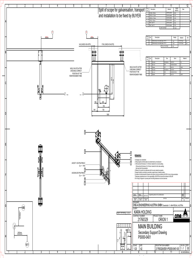Secondary Support Drawing Specifications | PDF | Pipe (Fluid Conveyance ...