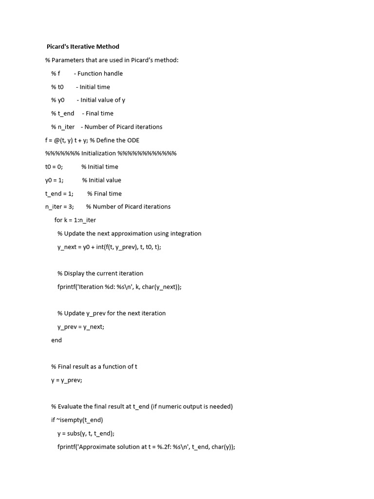 Picard's Method for ODE Solutions | PDF