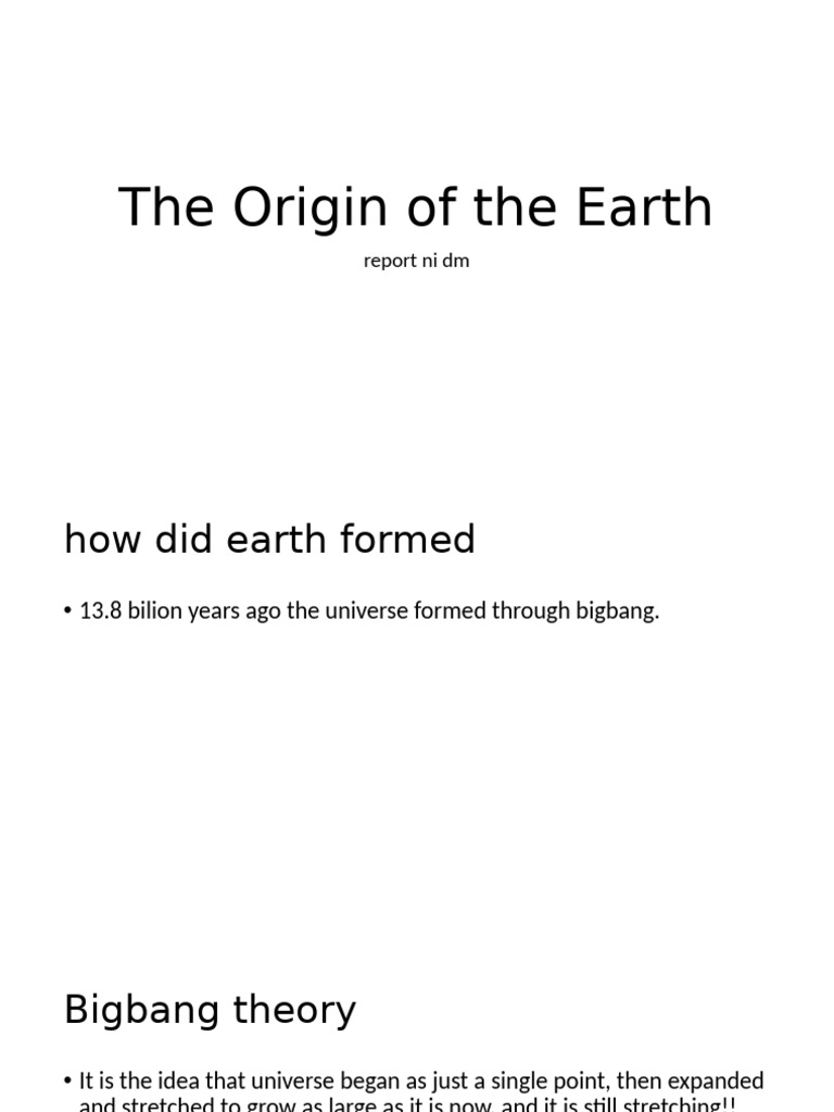 The Origin of The Earth | PDF