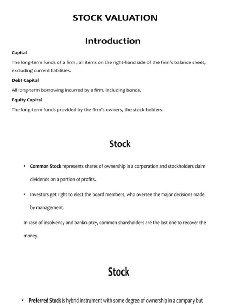 Stock Valuation | PDF