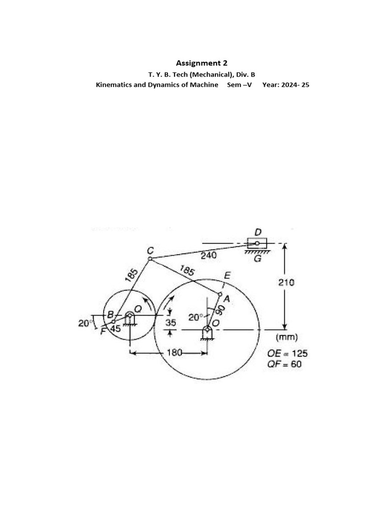 Kinematics and Dynamics of Machines Assignment | PDF