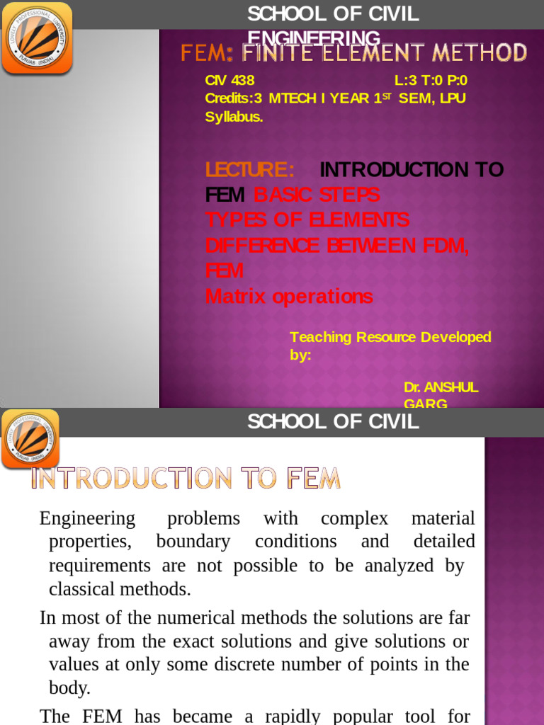 Chapter1 Fem | PDF | Finite Element Method | Applied And ...