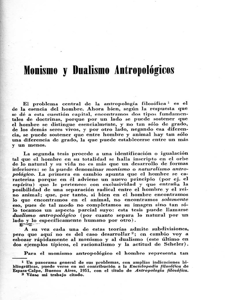 Dualismo y Monismo Carpio | PDF
