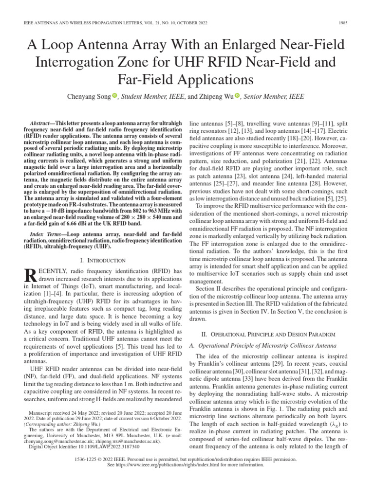 1.A Loop Antenna Array With An Enlarged Near-Field Interrogation Zone ...