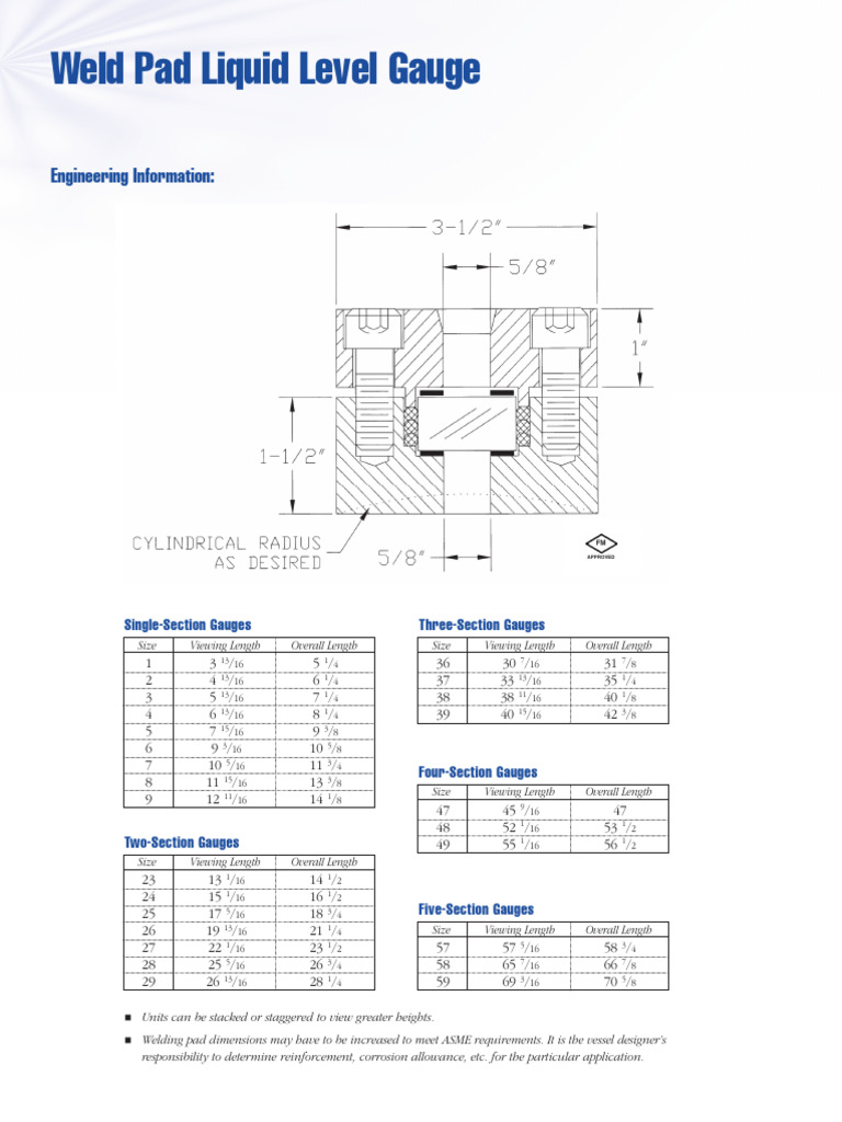 Weld Pad Liquid Level Gauge Specs | PDF | Mechanical Engineering ...