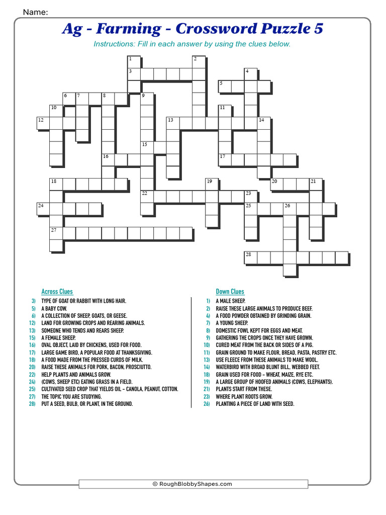 Ag Farming Crossword Puzzle 5 PDF Foods Sheep Ag Farming Crossword Puzzle 5 PDF Foods Sheep