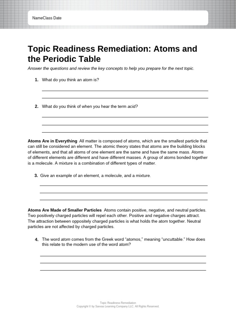MGPS AP Readiness Summary | PDF | Atoms | Molecules