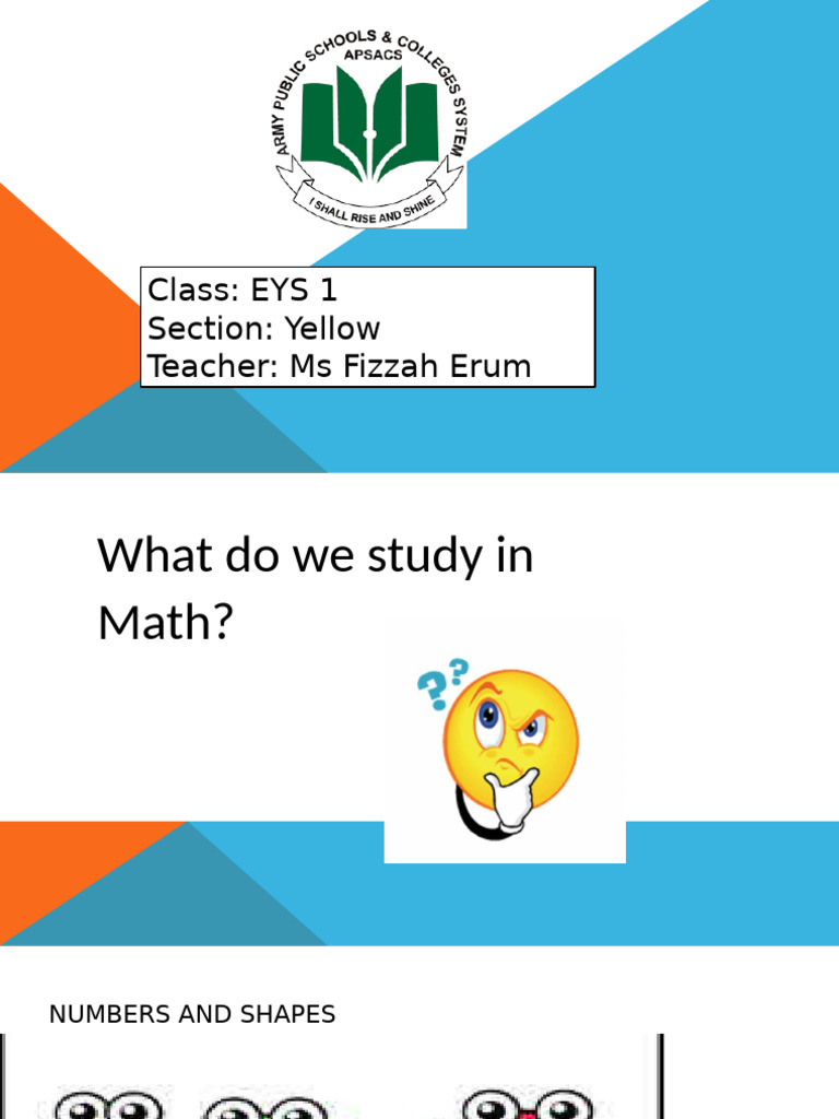 EYS 1 Yellow Math Overview | PDF