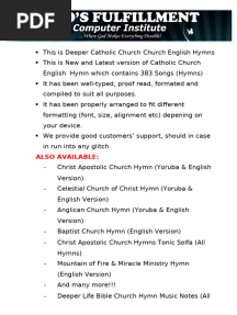 Complete Catholic Church Hymn (English Version)