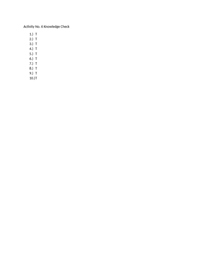 Activity No. 6 Knowledge Check | PDF