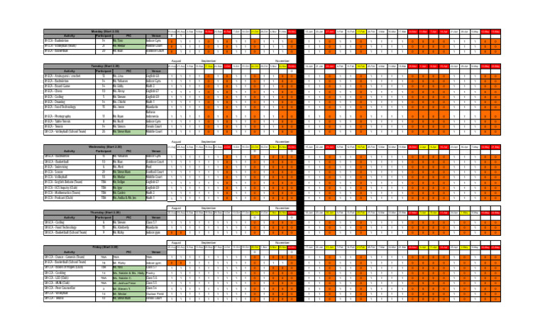 CCA ECA 2425 Calendar PDF Sports Physical Exercise