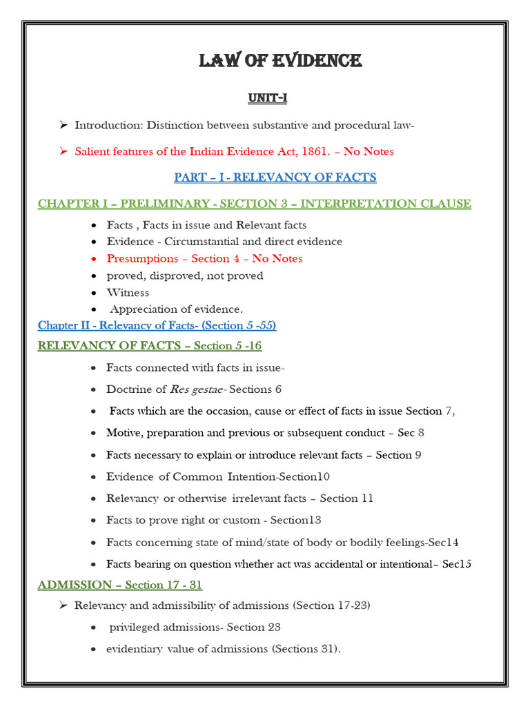 UNIT I Notes of Computer Science | PDF | Evidence (Law) | Burden Of ...