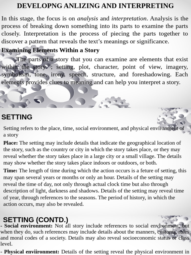 Developing Analizing and Interpreting | PDF | Narration | Plot (Narrative)