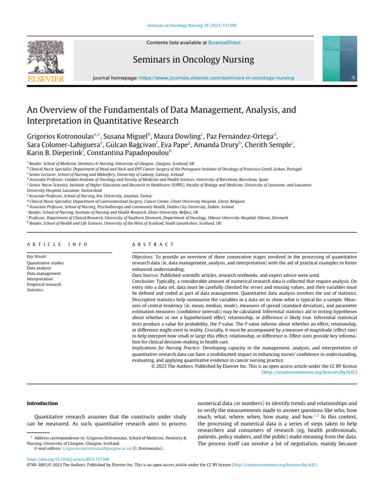 Data Management in Quantitative Research | PDF | Statistics ...