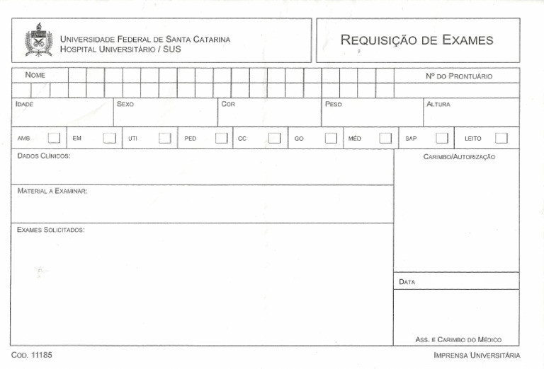 Requisição Exames LABORATORIO | PDF