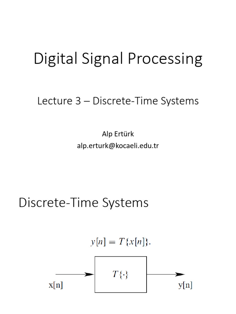 3 - Discrete-Time Systems | PDF | Discrete Time And Continuous Time ...