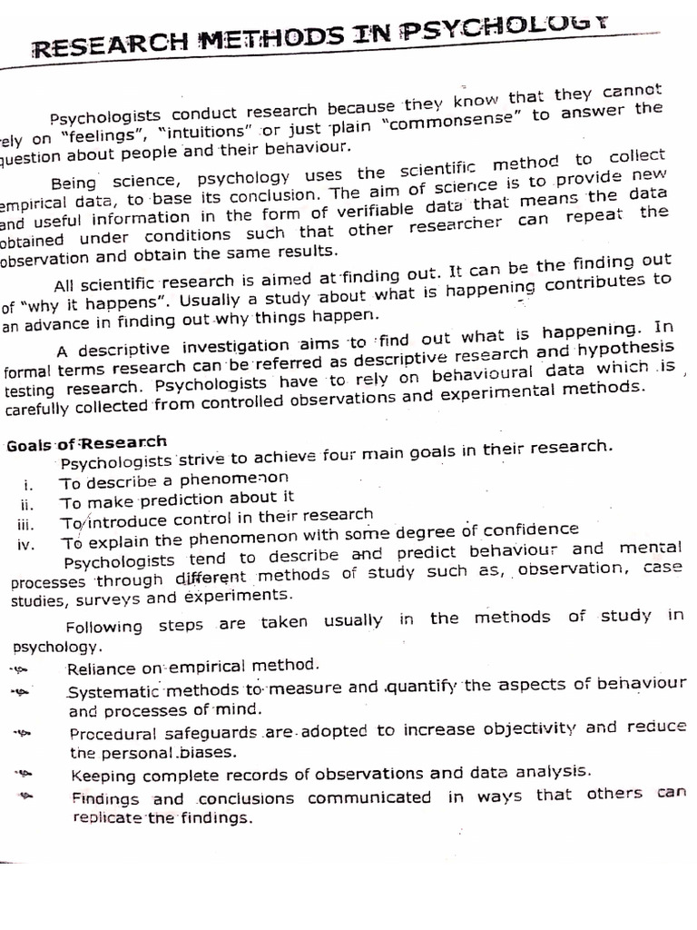 Psychology Chapter 2 Notes PDF | PDF