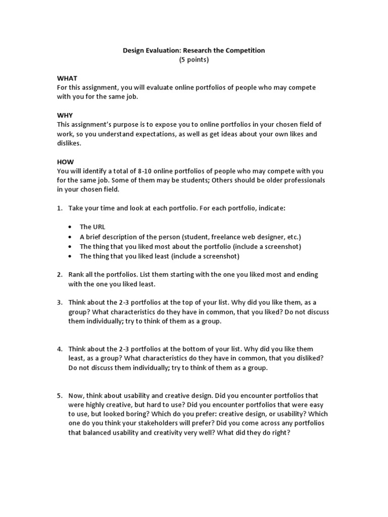 Design Evaluation 1 Competition | PDF | Usability | Design