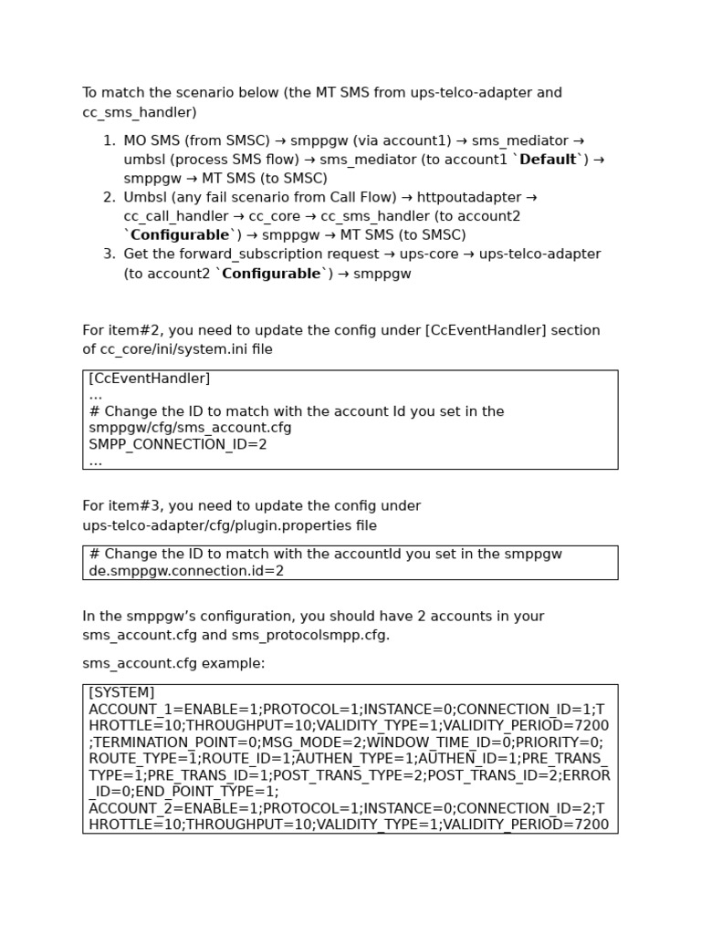 Ufone CC MT SMS Via SMPPGW Configuration Details | PDF | Computing ...