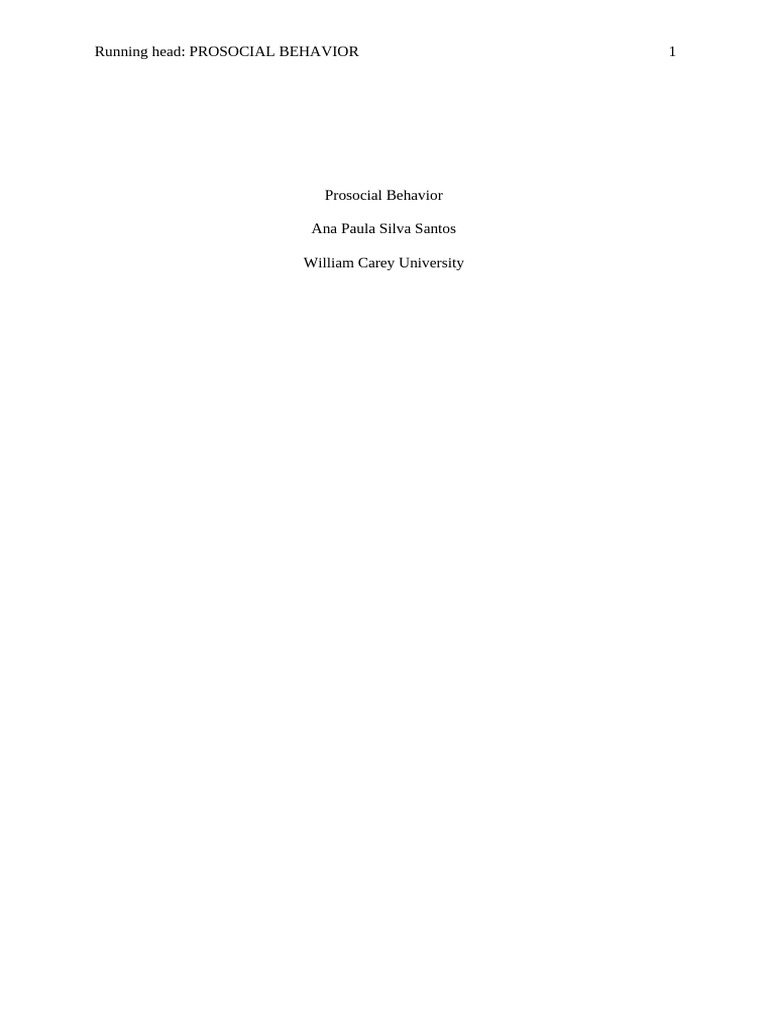 APA+Paper+ +Prosocial+Behavior+1 | PDF | Altruism | Natural Selection