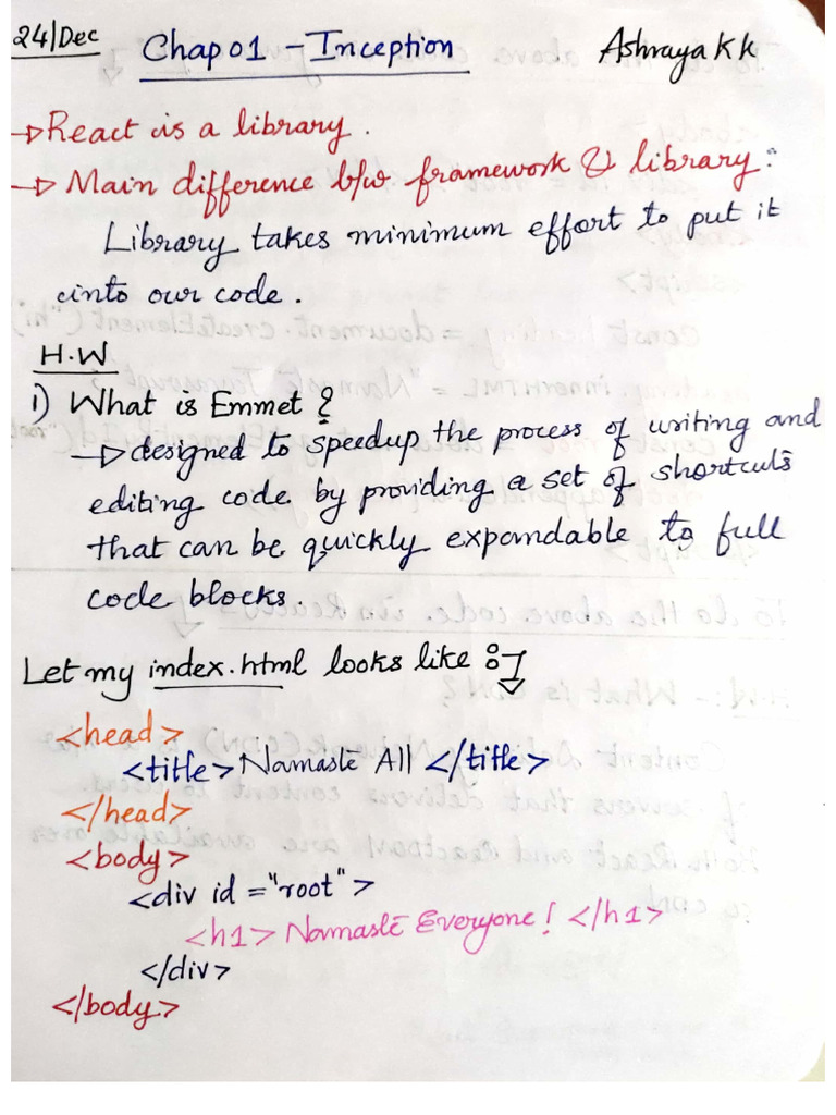 Chapter 01 - Inception HandWritten Notes | PDF