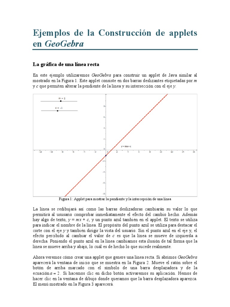 Crear applets de líneas en GeoGebra | PDF | Point and Click | Ventana ...