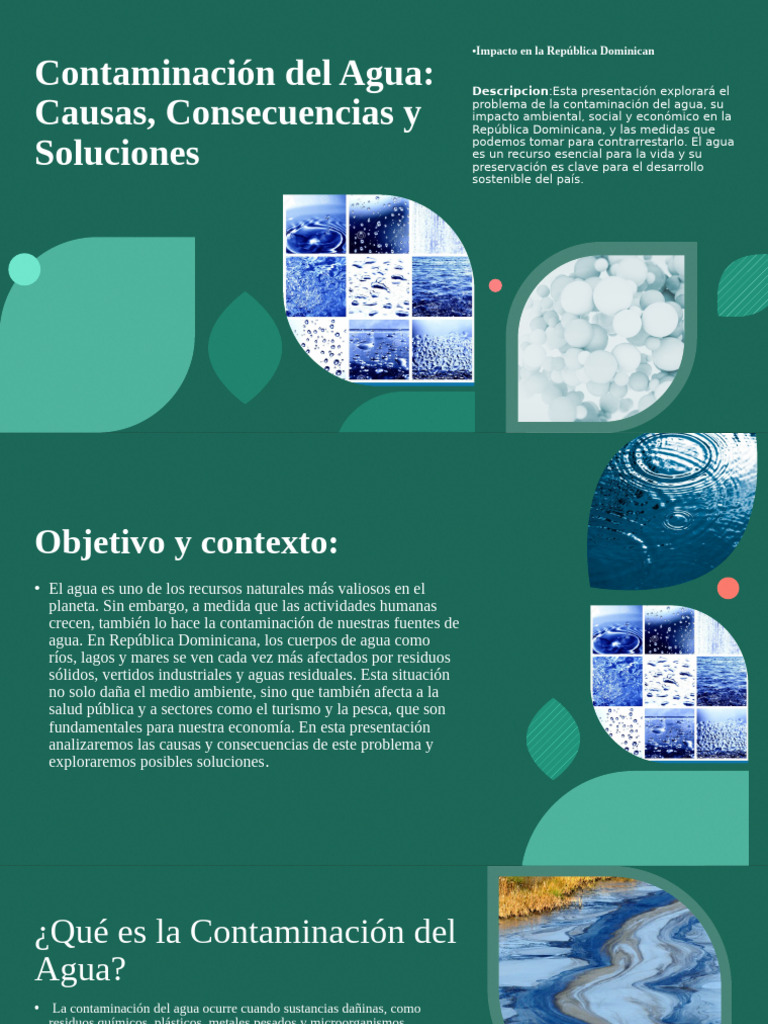 Contaminación del Agua en RD: Causas y Soluciones | PDF | Agua | Residuos