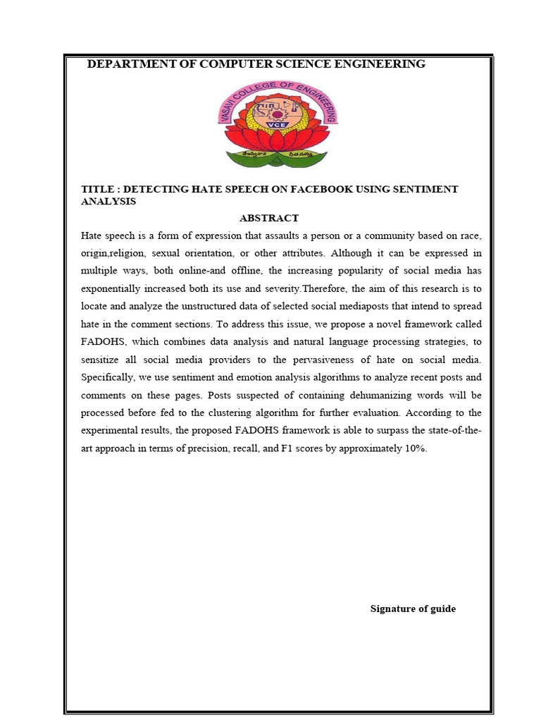 Hate Speech Detection Framework FADOHS | PDF