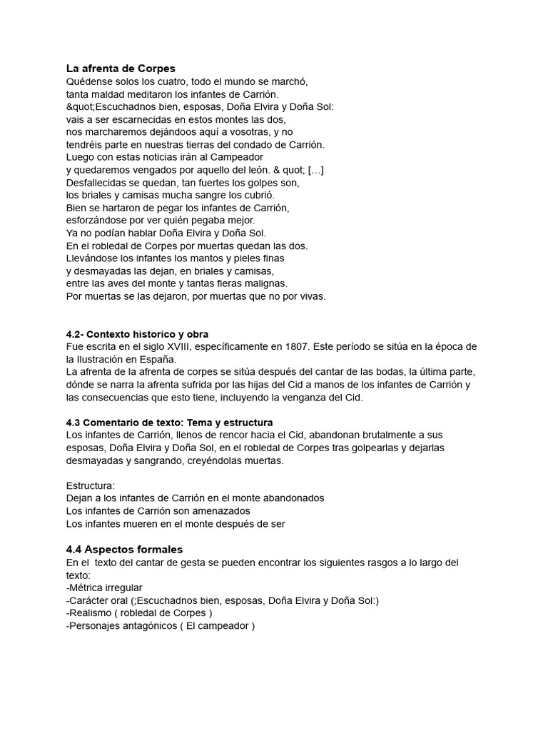 La Afrenta de Corpes | PDF