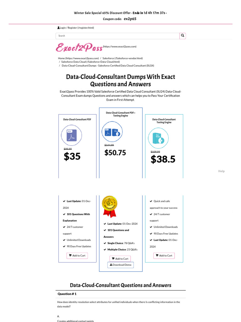 2 - Exact 3 QuestiosnSalesforce Data-Cloud-Consultant Exam Dumps For ...