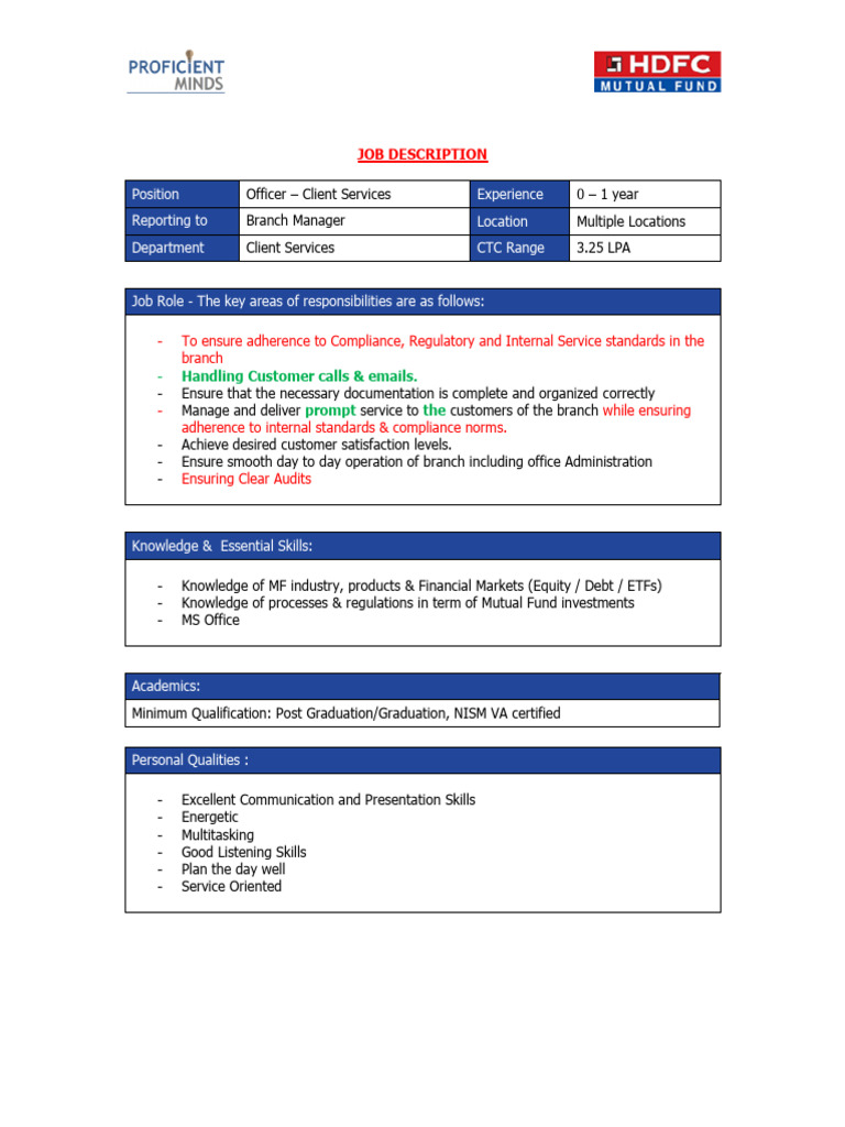 JD Client Services | PDF