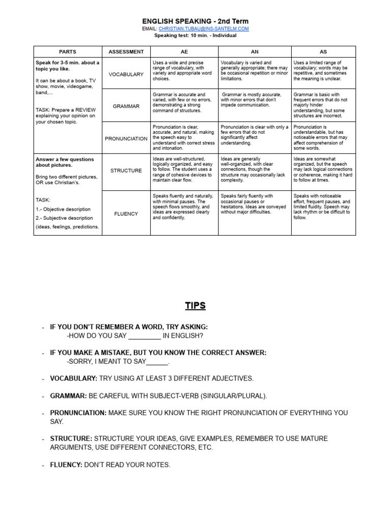 SPEAKING EXAM | PDF | Vocabulary | Fluency
