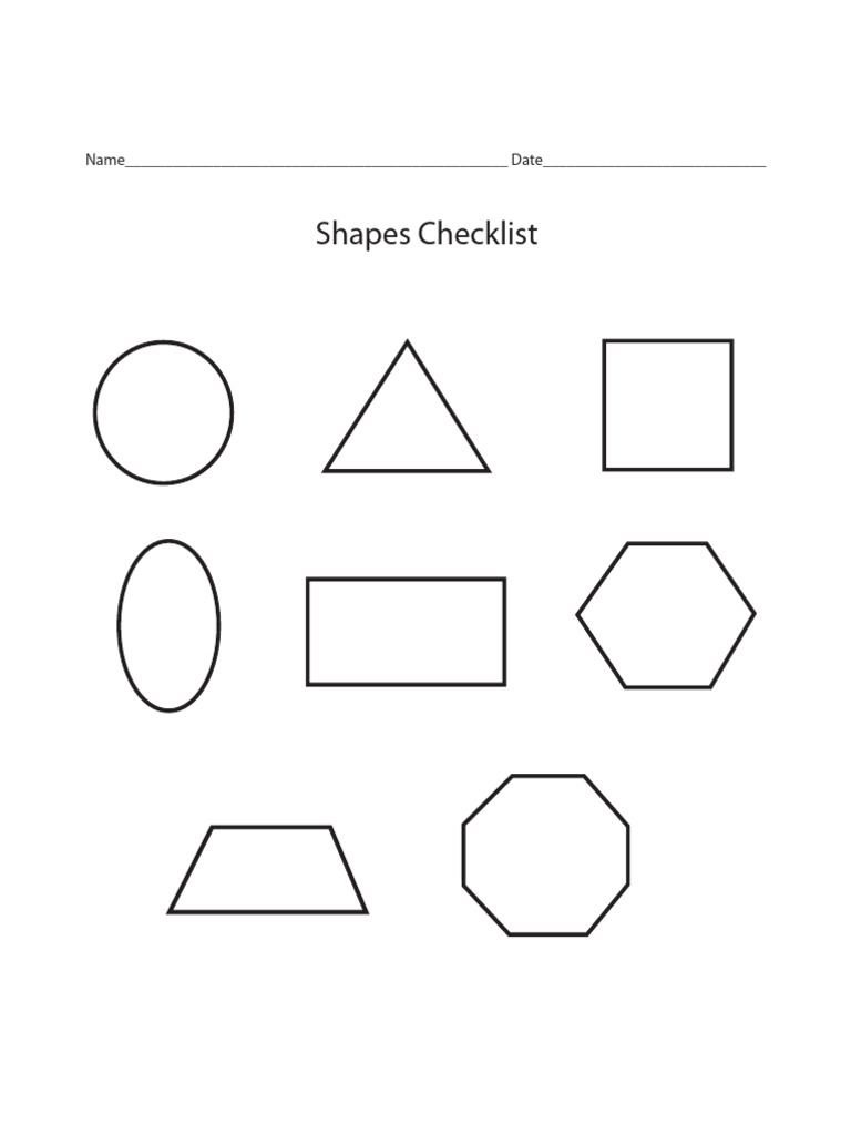 Shapes checklist pdf