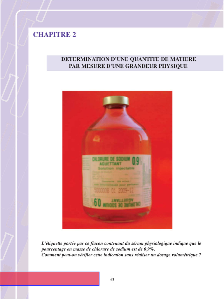 Détermination de la quantité de matière | PDF | Concentration molaire ...
