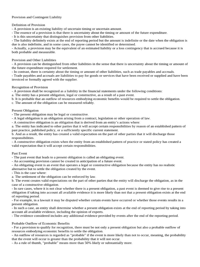 Understanding Provisions and Liabilities | PDF | Depreciation | Expense