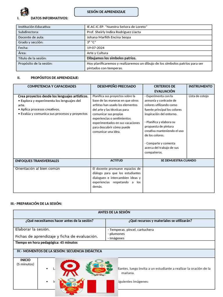 Sesion de Arte 19-07 | PDF | Evaluación | Aprendizaje