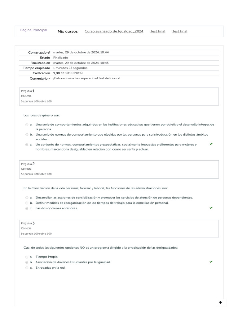 Curso Avanzado de Igualdad 2024 | PDF | Igualdad de género | Estudios ...