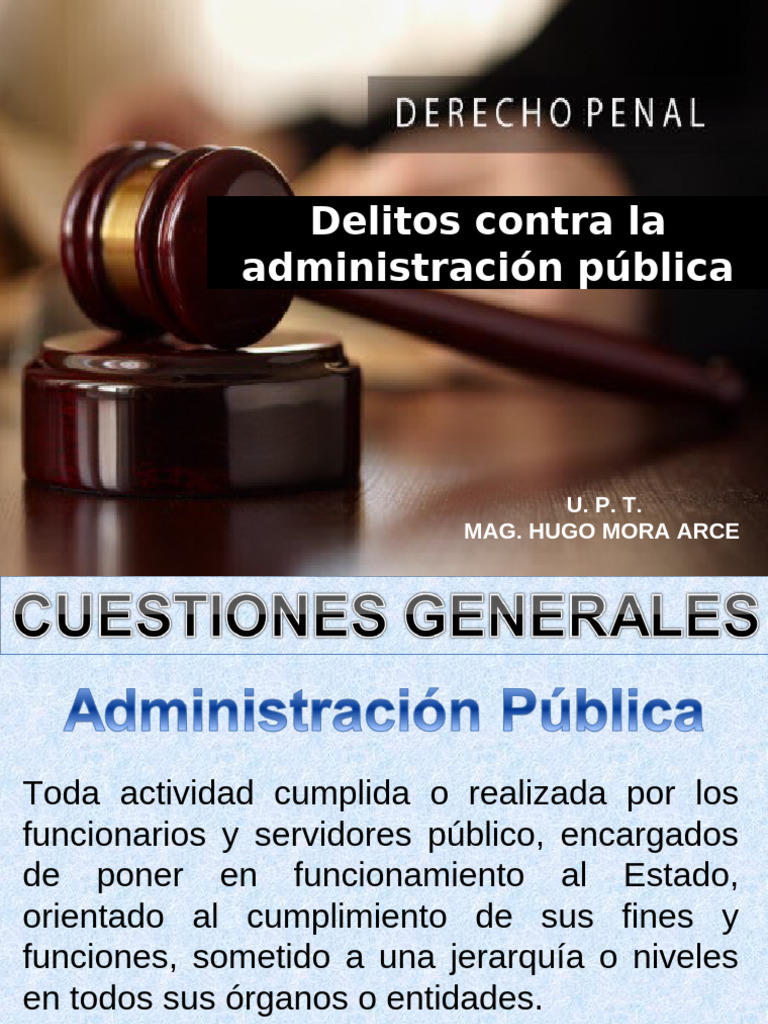 Delitos contra la Administración Pública | PDF | Castigos | Intención ...